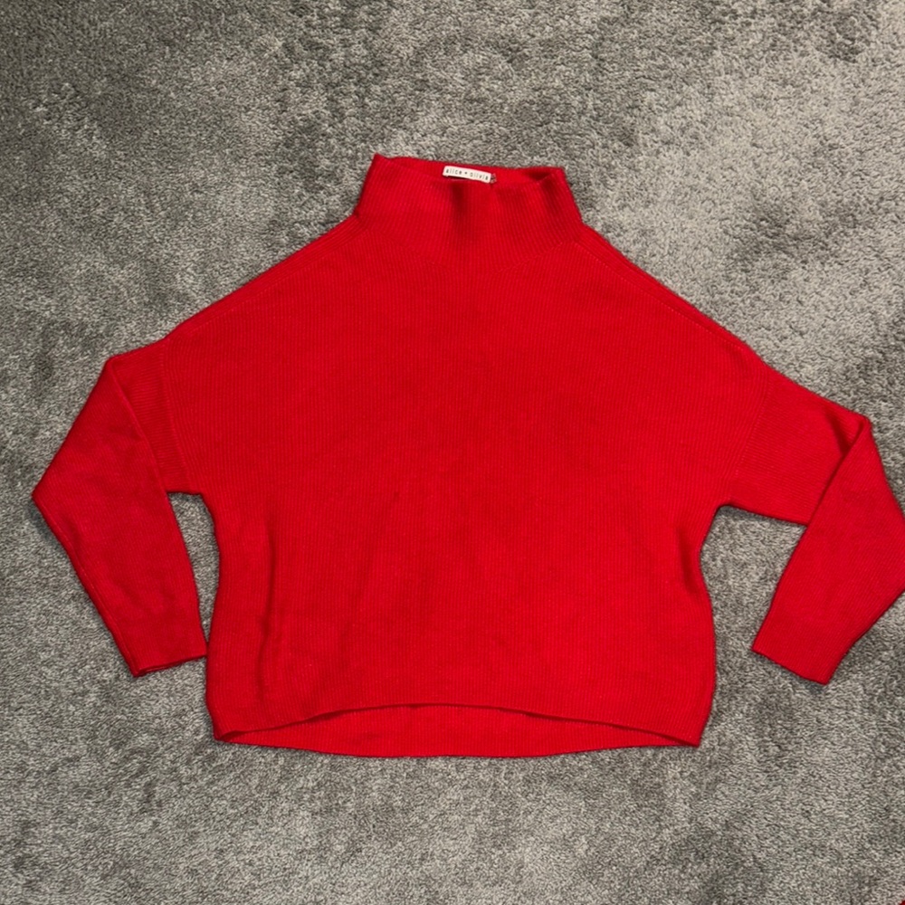 Alice and Olivia Red Turtleneck Sweater